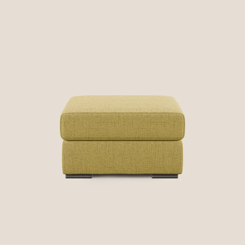 Sun pouf coffre en tissu imperméable flammé T03 jaune