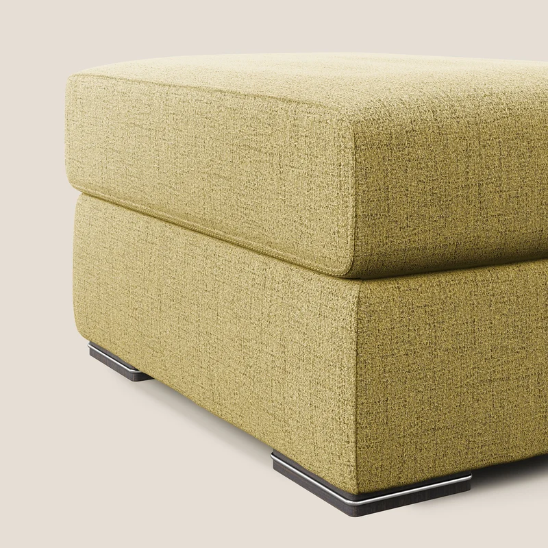 Sun pouf coffre en tissu imperméable flammé T03 jaune