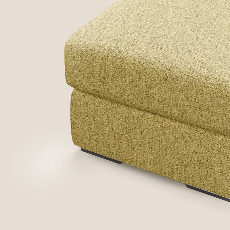 Sun pouf coffre en tissu imperméable flammé T03 jaune