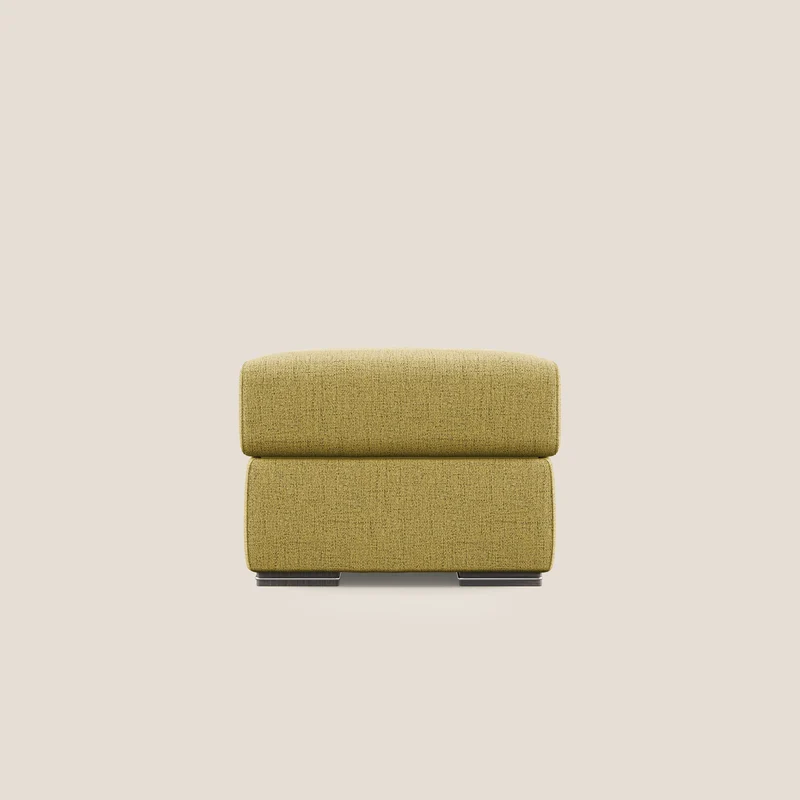 Sun pouf coffre en tissu imperméable flammé T03 jaune