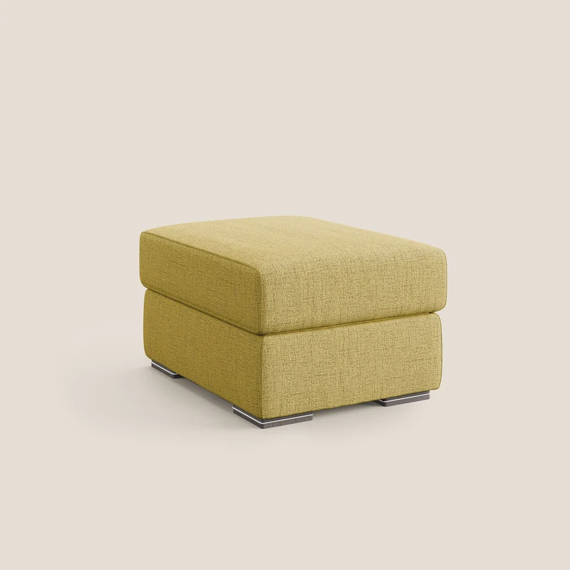 Sun pouf coffre en tissu imperméable flammé T03 jaune