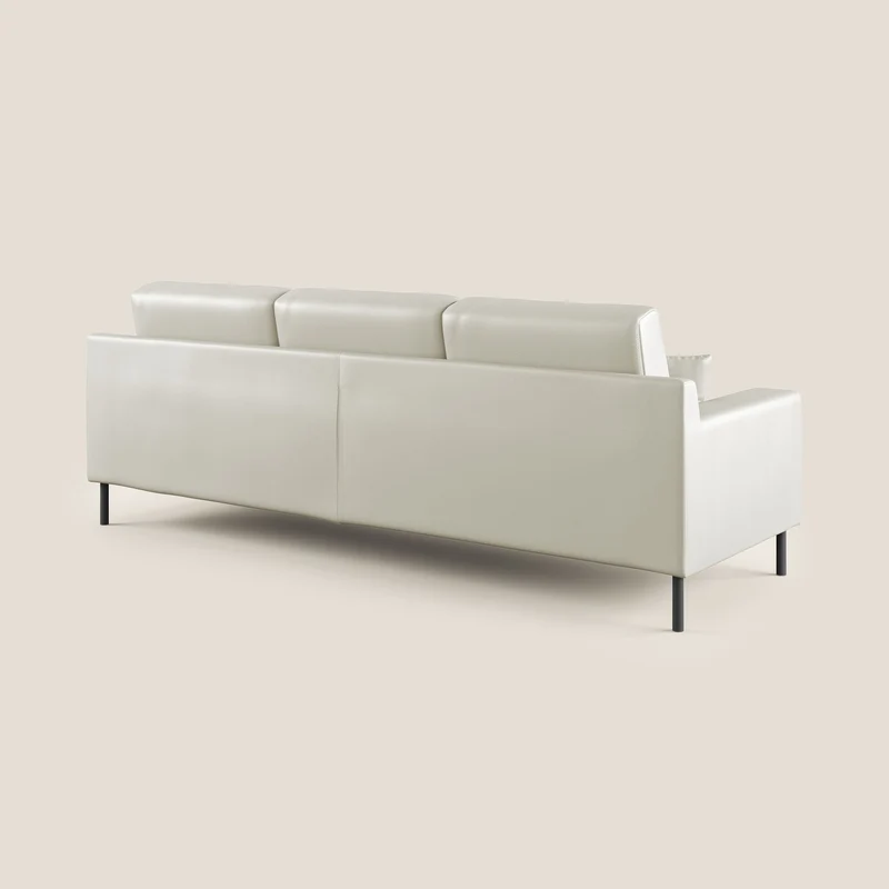 Uranio Canapé d'angle moderne réversible en simili cuir imperméable T04 Taupe tortora