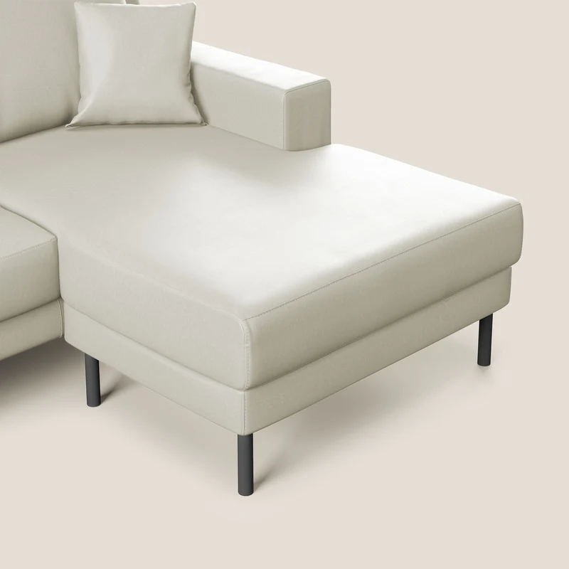 Uranio Canapé d'angle moderne réversible en simili cuir imperméable T04 Taupe tortora