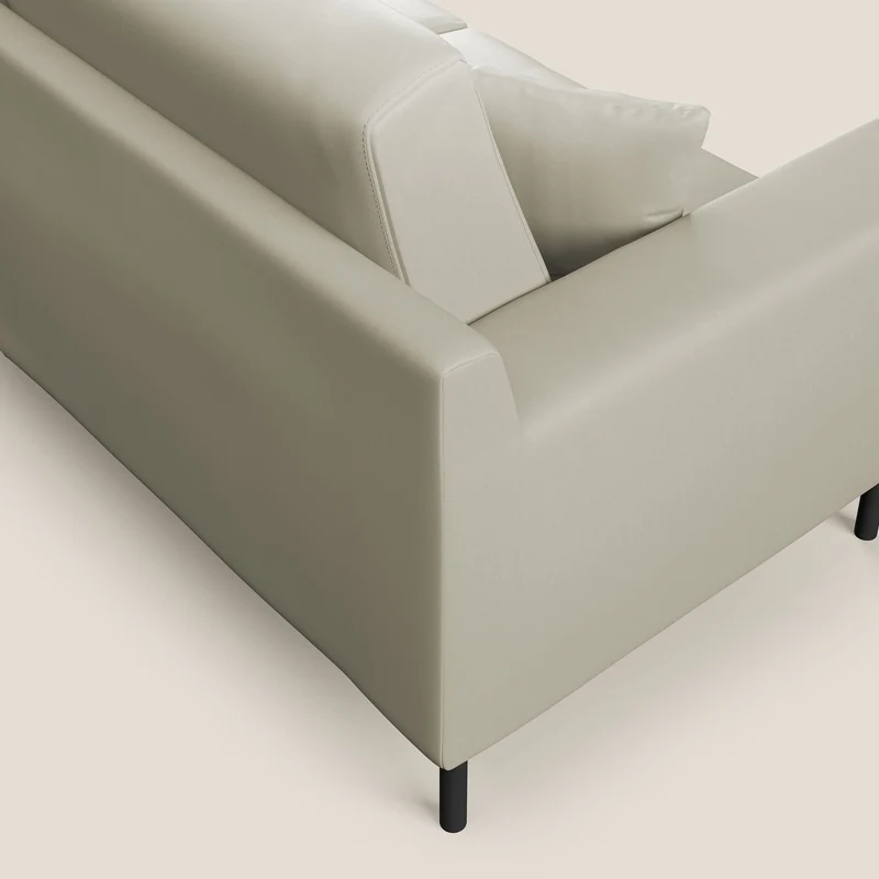 Uranio Canapé d'angle moderne réversible en simili cuir imperméable T04 Taupe tortora