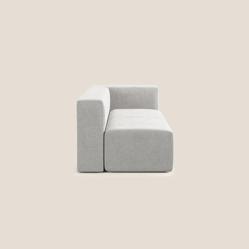 Nettuno module d'angle/latéral maxi en bouclette douce T07 gris