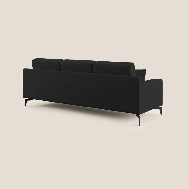 Prestige canapé d’angle réversible en microfibre détachable T11 noir
