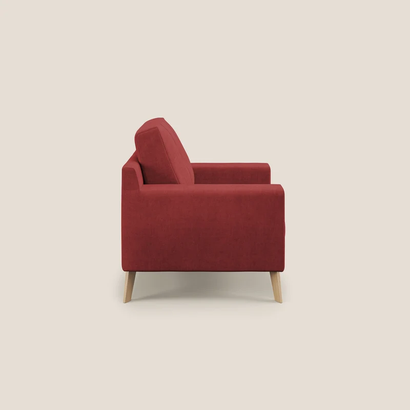 Danish Fauteuil en tissu doux imperméable T02 rouge