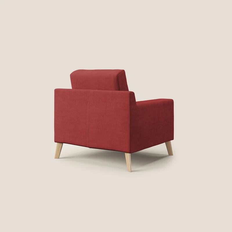 Danish Fauteuil en tissu doux imperméable T02 rouge