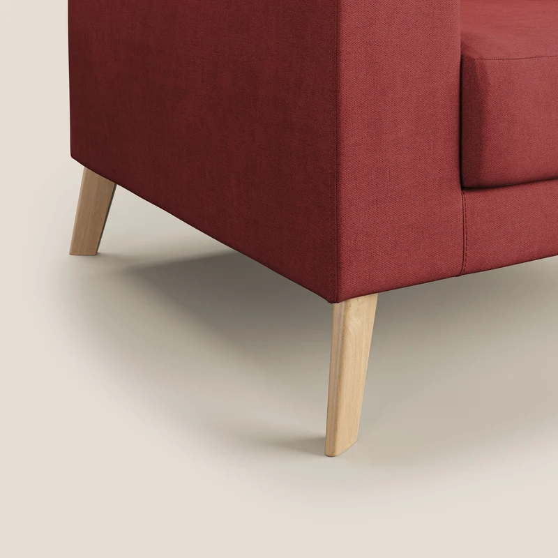 Danish Fauteuil en tissu doux imperméable T02 rouge