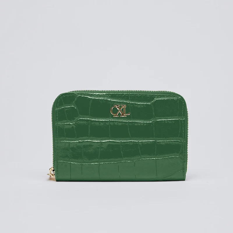 Petit portefeuille Tuilerie en cuir croco italien
