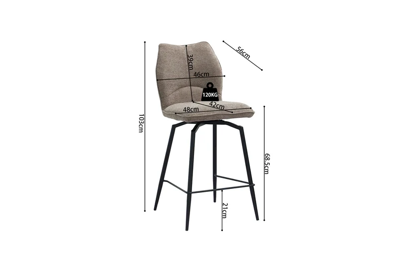 Chaise de comptoir Lara Pivotant Sable