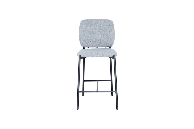 Chaise de comptoir Sophia Tissu Gris clair
