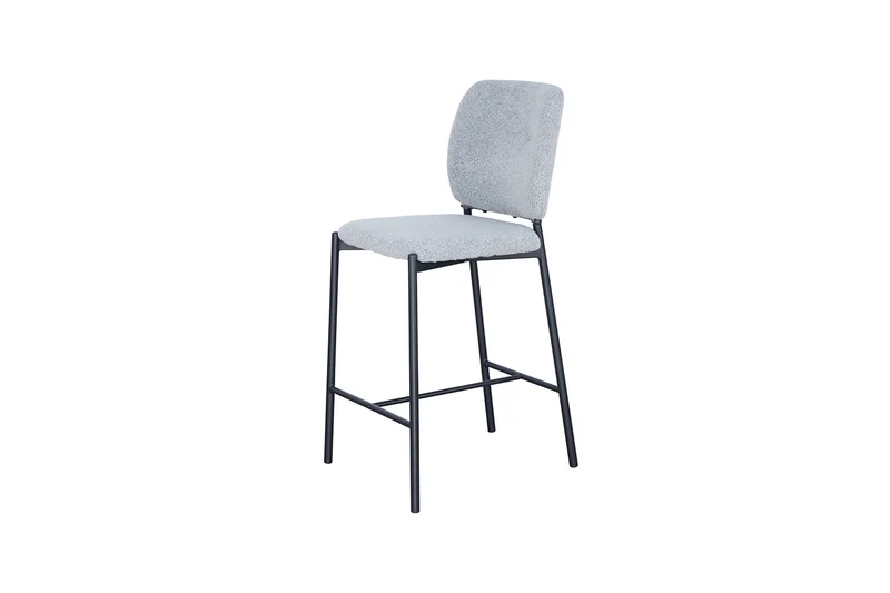 Chaise de comptoir Sophia Tissu Gris clair