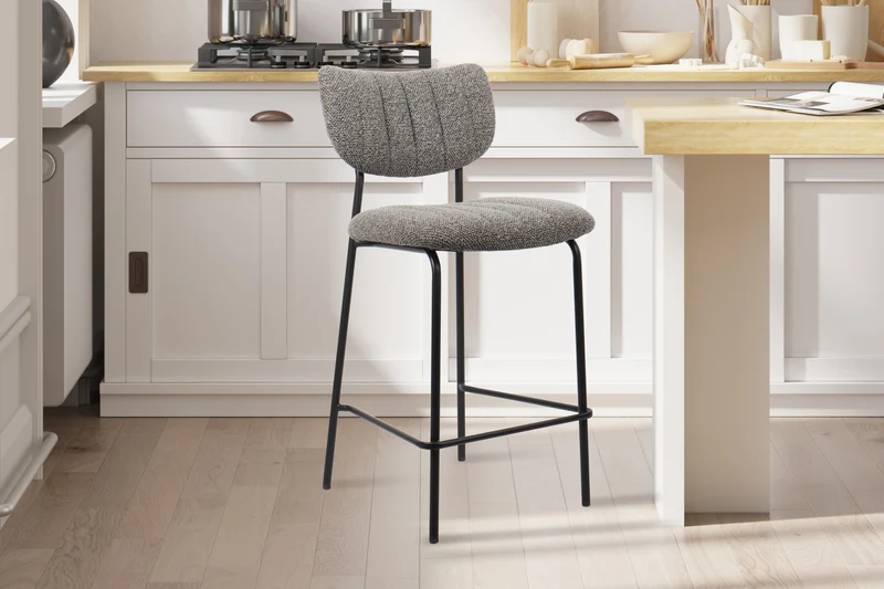 Chaise de comptoir Antura Tissu Gris foncé