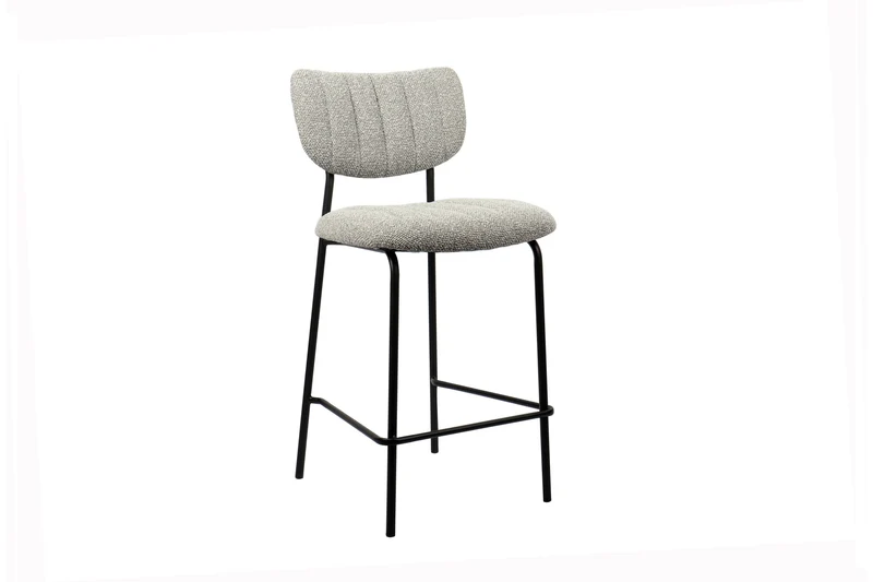 Chaise de comptoir Antura Tissu Gris clair