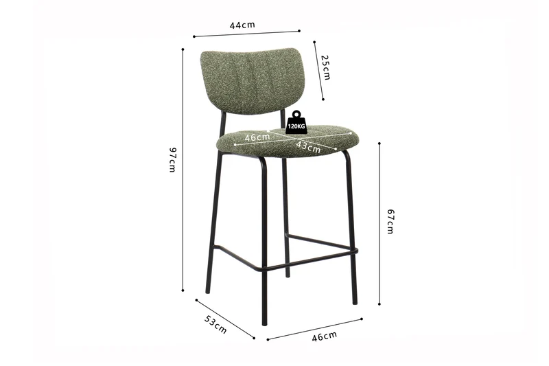 Chaise de comptoir Antura Tissu Vert