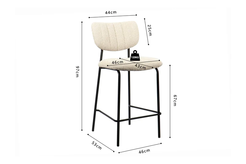 Chaise de comptoir Antura Tissu Beige
