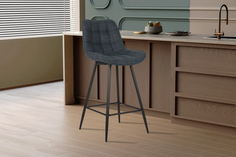 Chaise de comptoir Ariba Tissu Bleu foncé