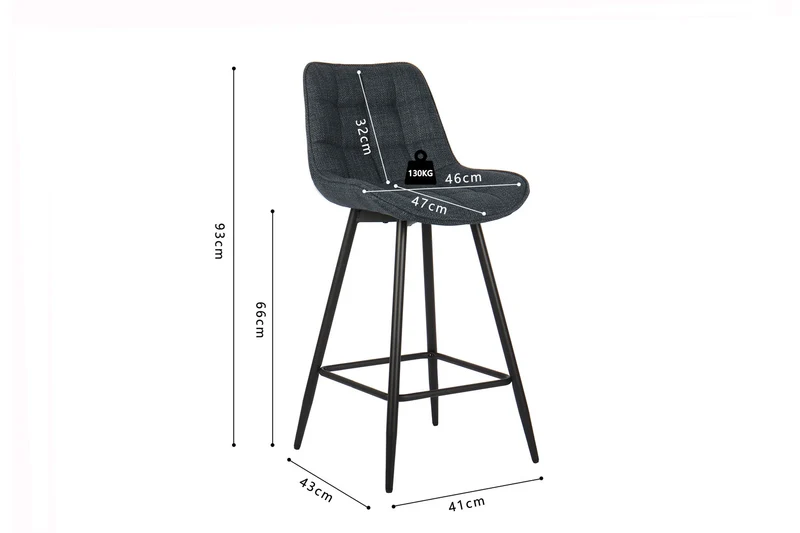 Chaise de comptoir Ariba Tissu Bleu foncé