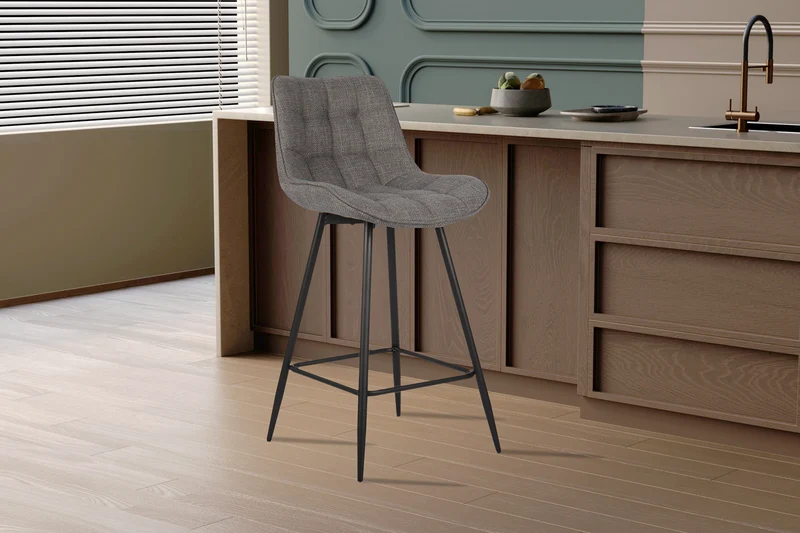 Chaise de comptoir Ariba Tissu Gris