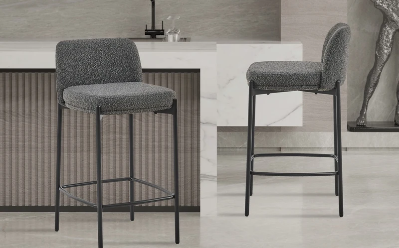 Chaise de comptoir Ella Gris