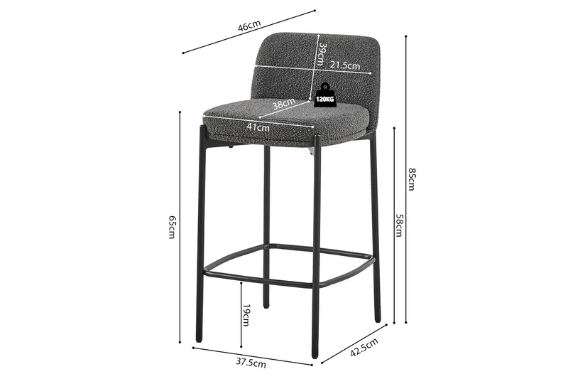 Chaise de comptoir Ella Gris