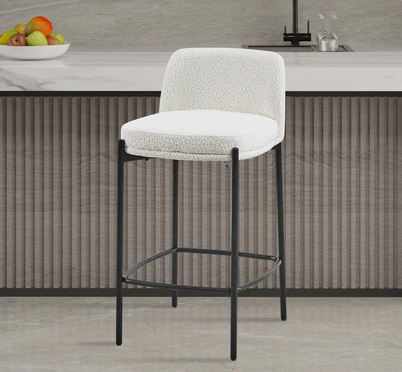 Chaise de comptoir Ella Blanc