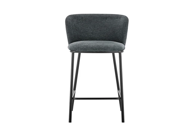 Chaise de comptoir Arthur Tissu Gris foncé
