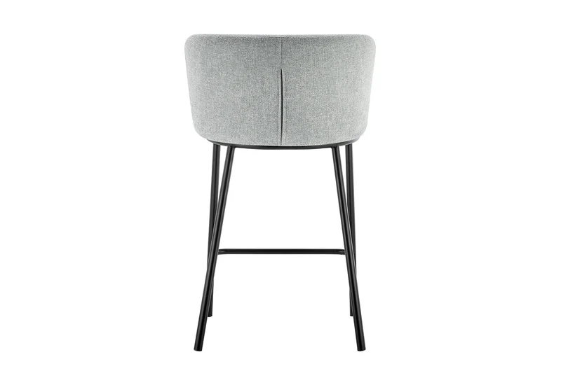 Chaise de comptoir Arthur Tissu Gris clair