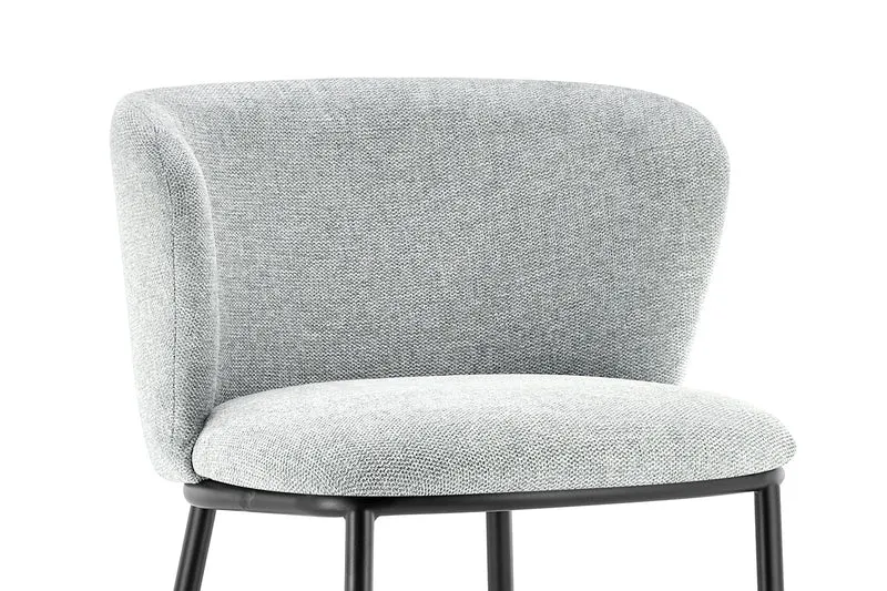 Chaise de comptoir Arthur Tissu Gris clair