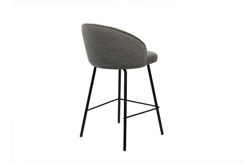Chaise de comptoir June Bouclé Gris