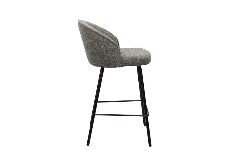 Chaise de comptoir June Bouclé Gris