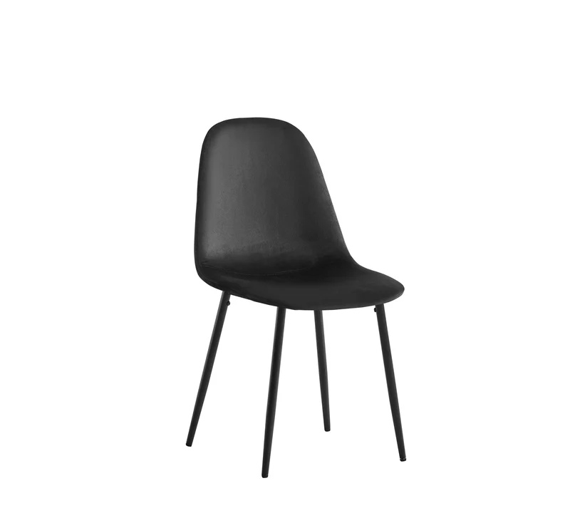 CHAISE SCANDINAVE PIED NOIR VELOURS NOIR