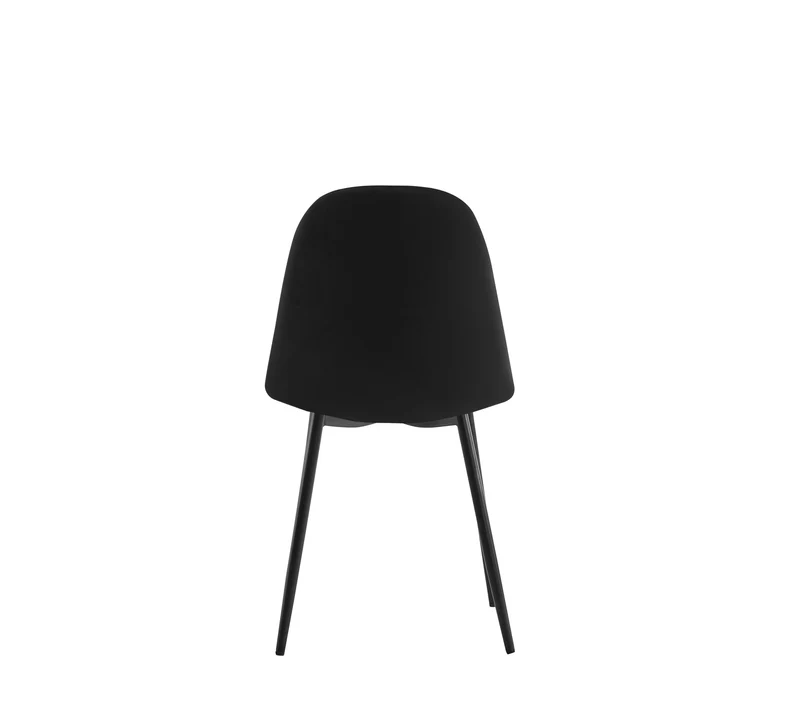 CHAISE SCANDINAVE PIED NOIR VELOURS NOIR