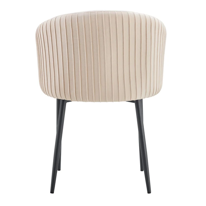 CHAISE AVEC ACCOUDOIR CARLITA BEIGE PIED METAL NOIR