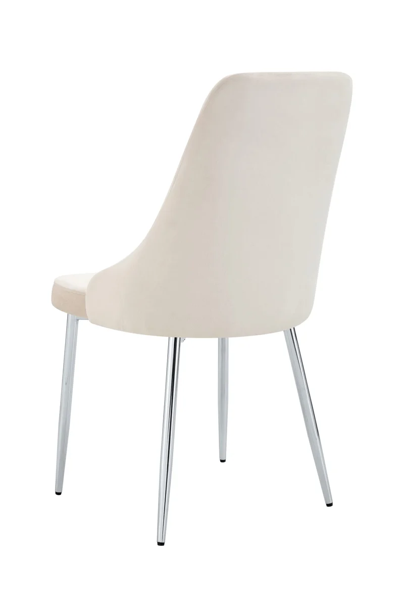 CHAISE BELIZE PIED CHROME VELOURS BEIGE