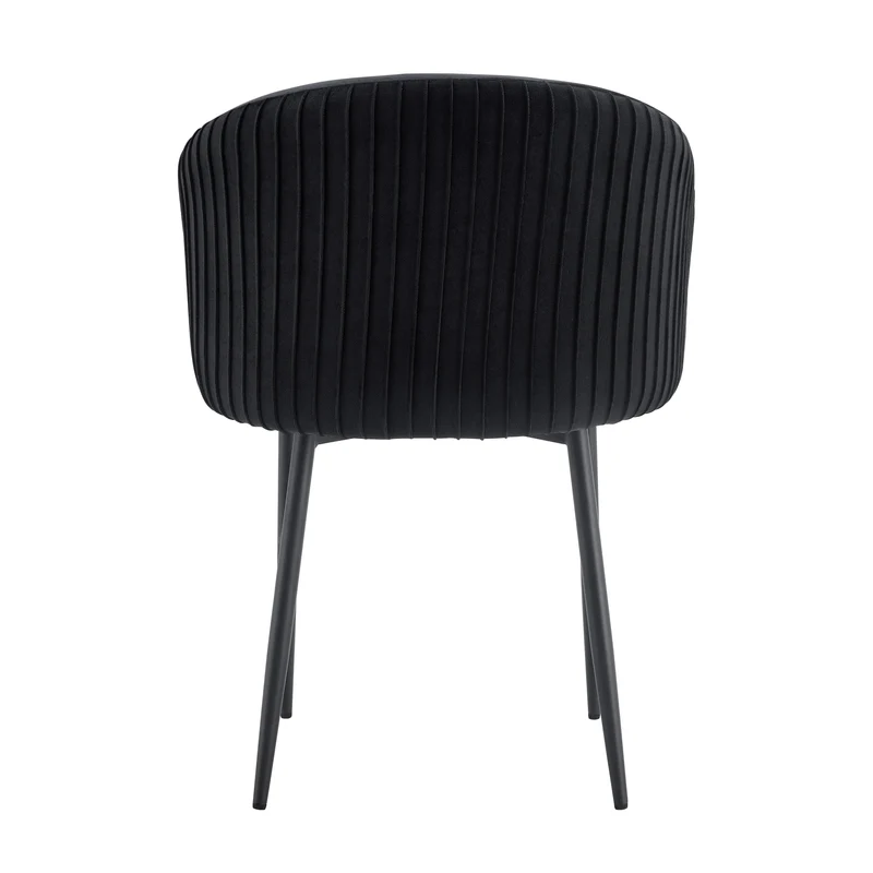 CHAISE AVEC ACCOUDOIR CARLITA NOIR PIED METAL NOIR