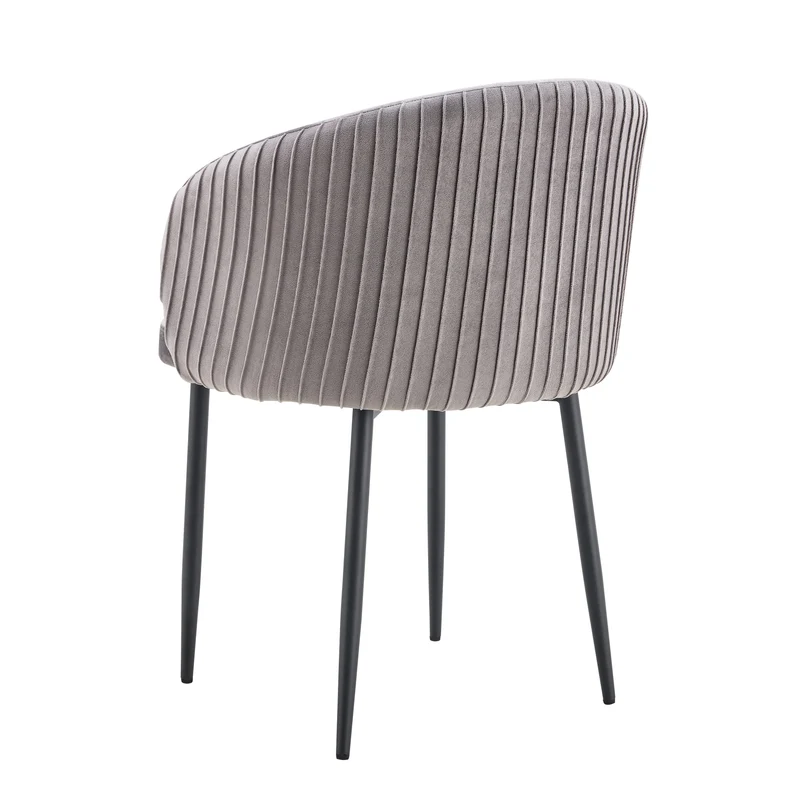 CHAISE AVEC ACCOUDOIR CARLITA GRIS PIED METAL NOIR