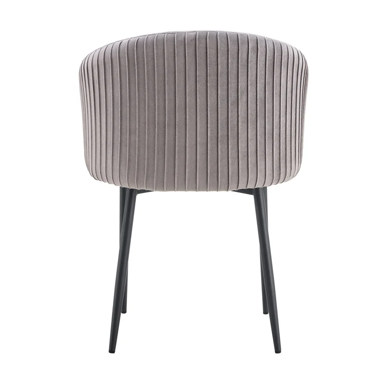 CHAISE AVEC ACCOUDOIR CARLITA GRIS PIED METAL NOIR
