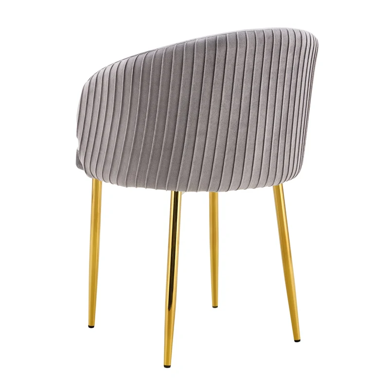 CHAISE AVEC ACCOUDOIR CARLITA GRIS PIED GOLD