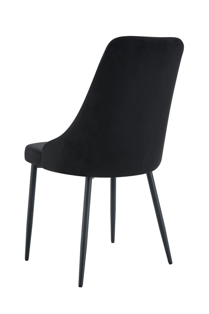 CHAISE BELIZE PIED METAL NOIR VELOURS NOIR