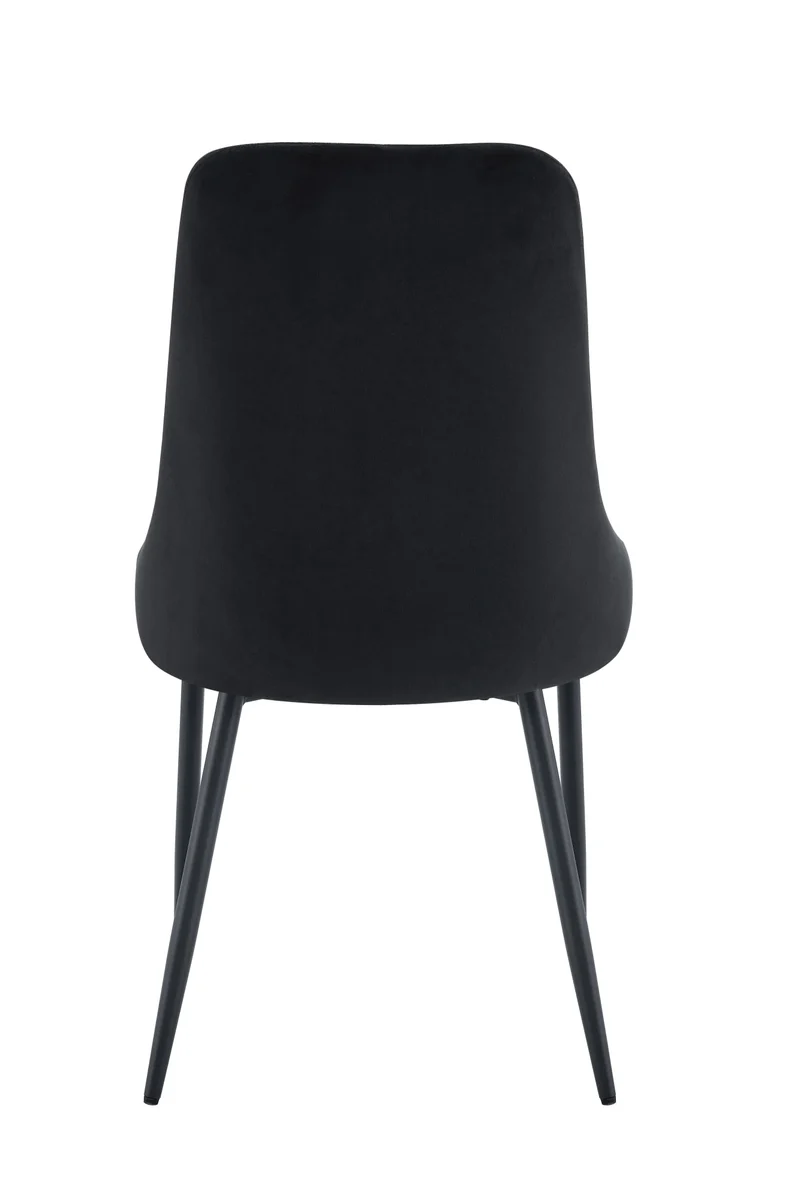 CHAISE BELIZE PIED METAL NOIR VELOURS NOIR