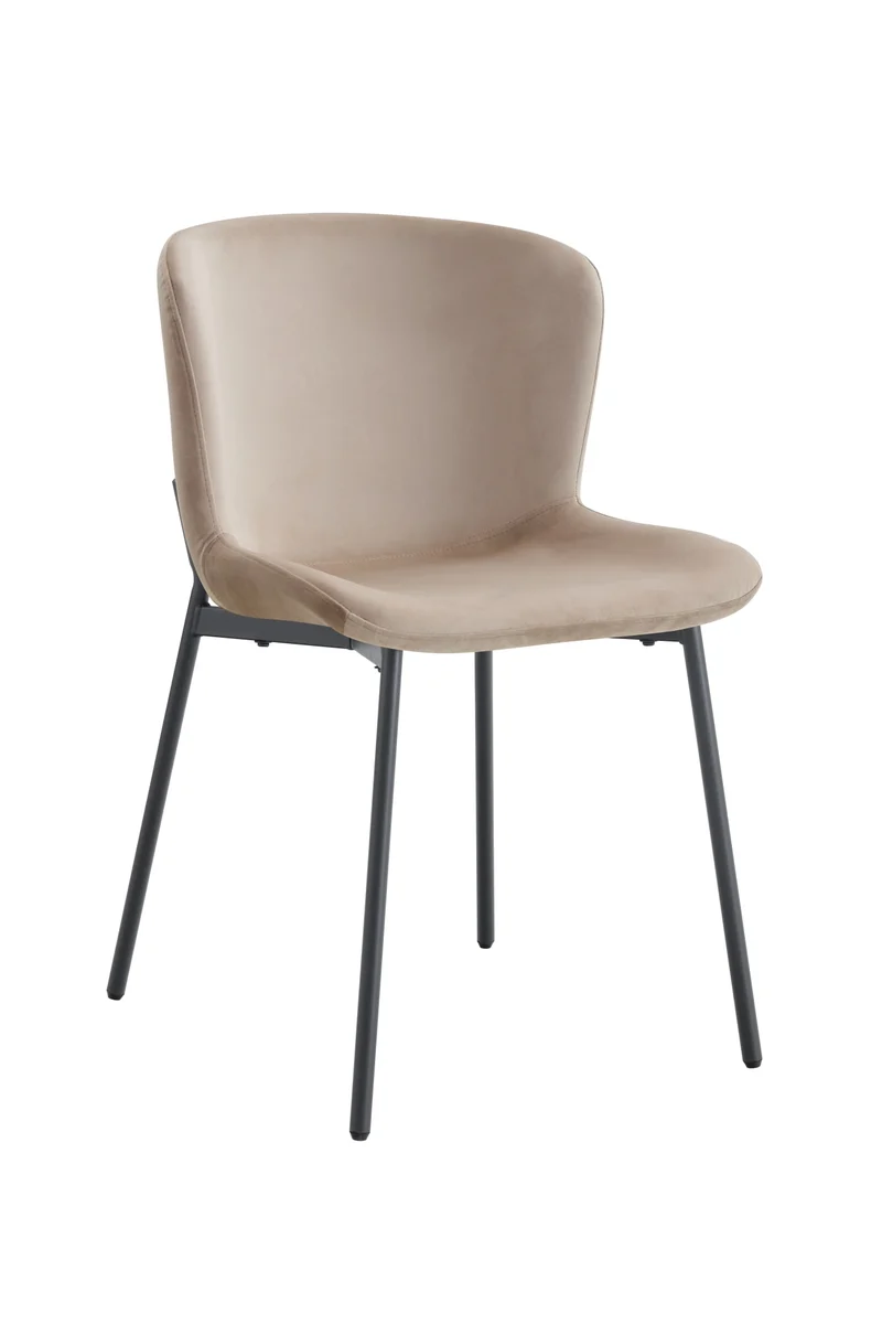 CHAISE HAILEY PIED METAL NOIR ASSISE MOKA