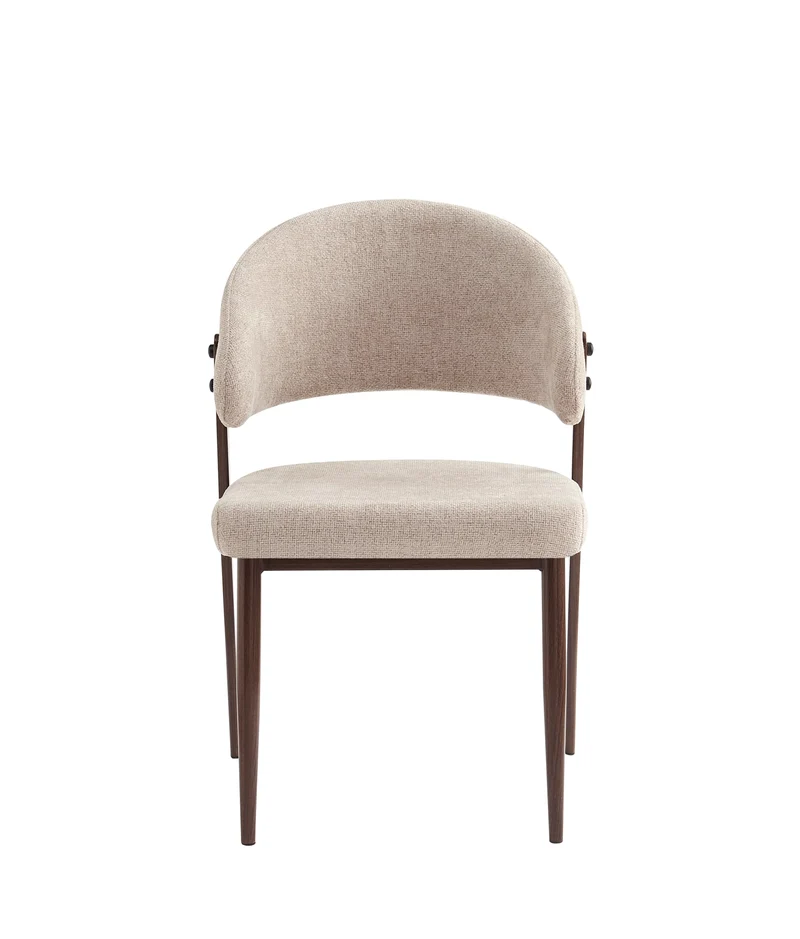 CHAISE LAMIA PIEDS EFFET NOYER TISSU MARBELLA MARRON GLACE