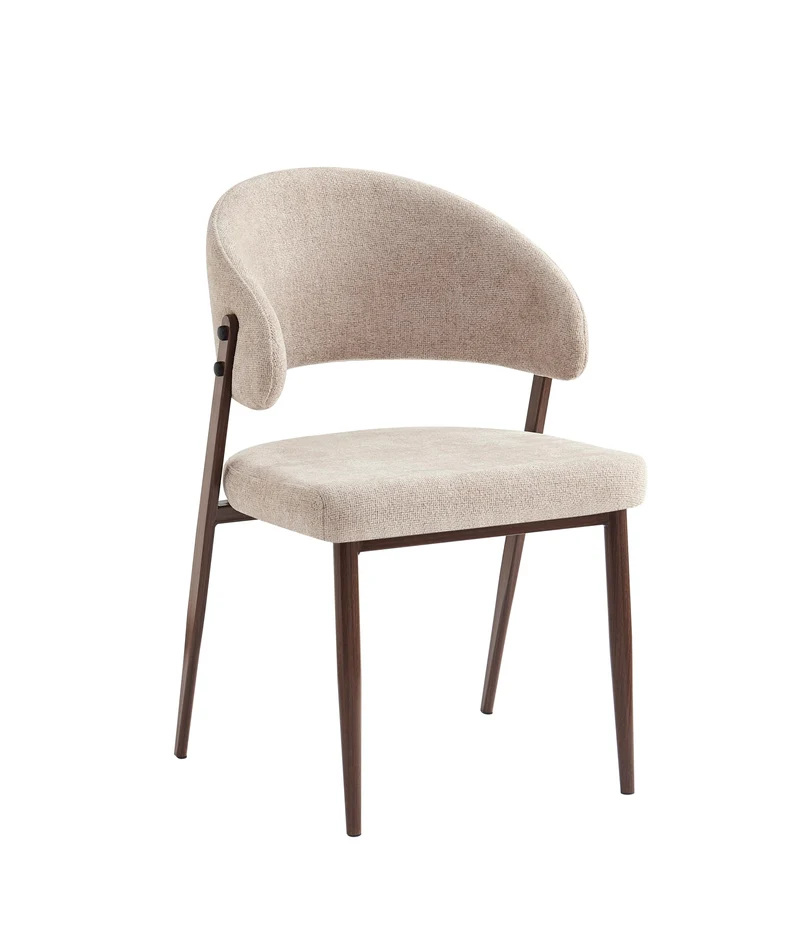 CHAISE LAMIA PIEDS EFFET NOYER TISSU MARBELLA MARRON GLACE