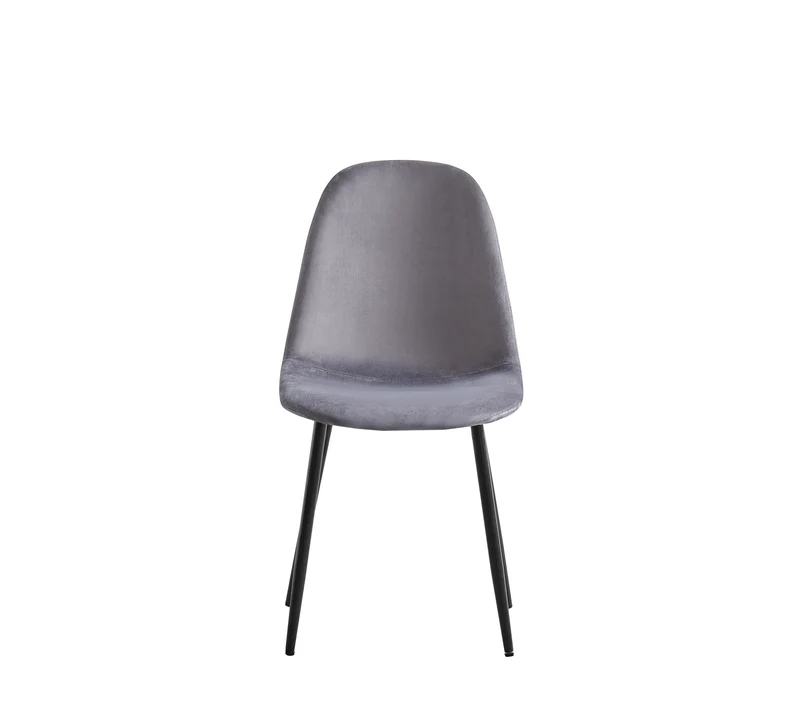 CHAISE SCANDINAVE PIED NOIR VELOURS ANTHRACITE