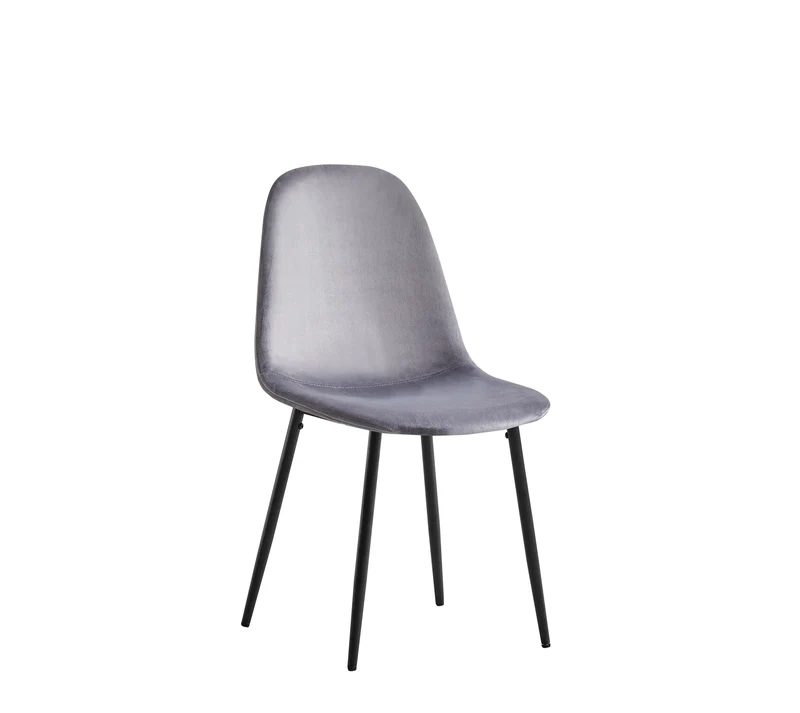 CHAISE SCANDINAVE PIED NOIR VELOURS ANTHRACITE