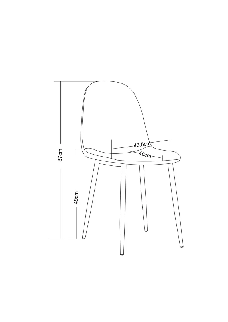 CHAISE SCANDINAVE PIED NOIR VELOURS ANTHRACITE