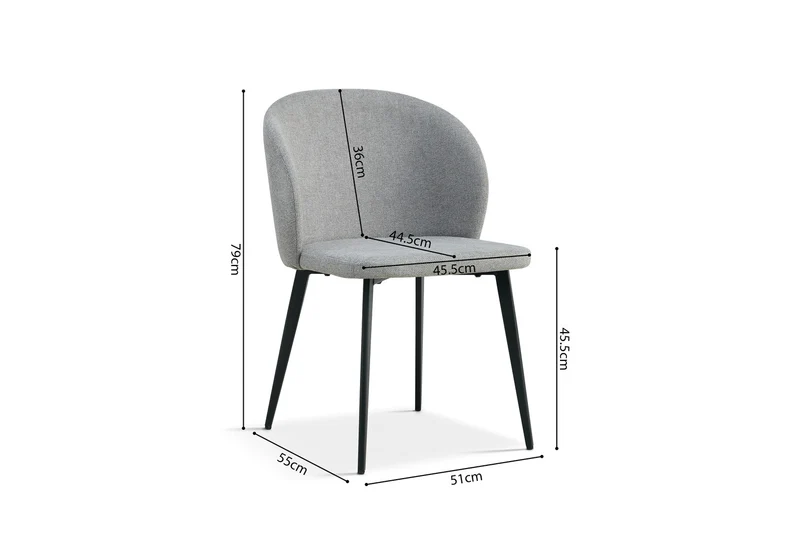 Lot de Chaises Toledo tissu Gris clair