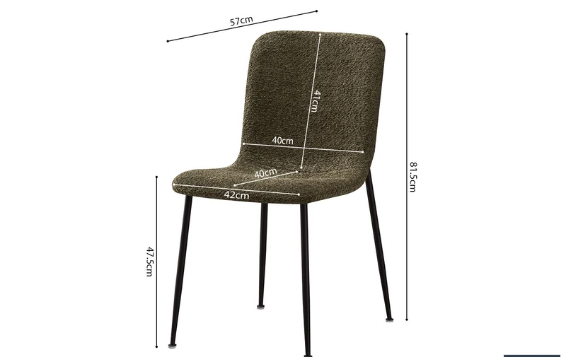 Lot de Chaises Alice laine bouclé Vert